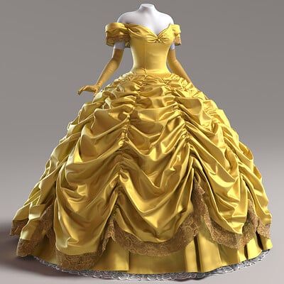 Belles Dress Beauty And The Beast, Belle's Dress, Disney Gown, Disney Princess Inspired Dresses, Disney Princess Gowns, Belles Dress, Beauty And The Beast Dress, Kimono Costume, Belle Gown