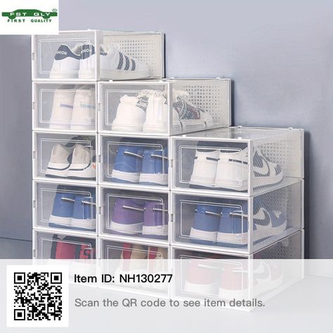 Shoe Rack Box, Clear Plastic Shoe Boxes, Shoe Storage Containers, Shoe Storage Box, Boot Organization, Plastic Shoe Boxes, Ventilation Design, Plastic Shoes, Fabric Boxes