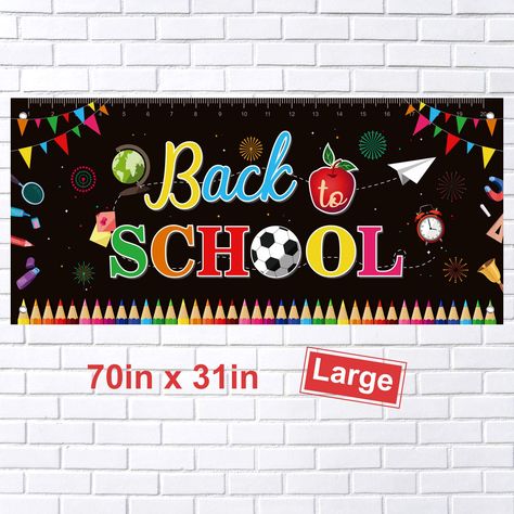 FEPITO Welcome Back To School Banner First Day of School Banner Large Fabric Banner Teacher Banner for Back to School Party Decorations Office Classroom Decor (70.87 x 31.5 Inch ): Amazon.co.uk: Toys & Games Back To School Party Decorations, First Day Of School Banner, School Party Decorations, Teacher Banner, Welcome Back To School Banner, Welcome Back Banner, Back To School Banner, Back To University, School Pack