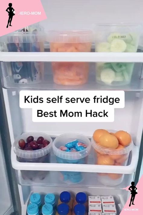 Self Serve Fridge, Mum Hacks, Uppfostra Barn, Mommy Hacks, Baby Life Hacks, Mom Life Hacks, Kid Hacks, Smart Parenting, Self Serve