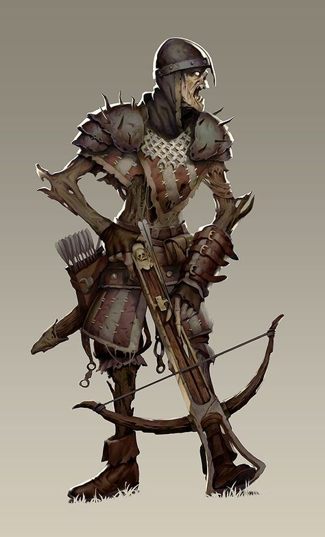 ArtStation - UNDEAD CROSSBOWMAN, Miklós Ligeti Undead Archer, Zombie Priest, Skeleton Archer, Fantasy Undead, Undead Monster, Undead Warrior, Beast Creature, Monster Concept Art, D&d Dungeons And Dragons