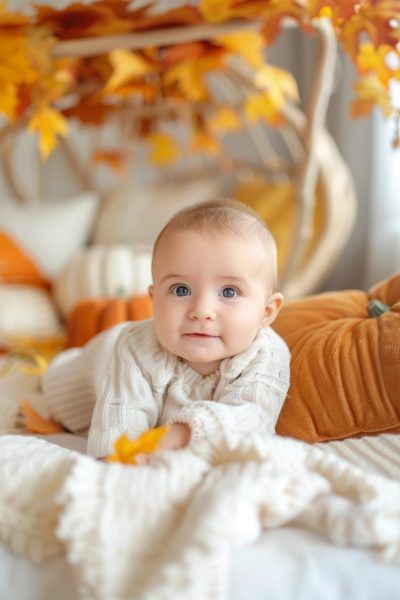 17 Dreamy Fall Photo Ideas That'll Set Your 'Gram on Fire Baby And Pumpkin Photo Ideas, November Photoshoot Ideas Baby, Infant Fall Photoshoot, Fall Photo Shoot Baby, Baby Boy Fall Photoshoot, Autumn Baby Photoshoot, Fall Infant Photoshoot, Baby Fall Photoshoot, Fall Newborn Pictures