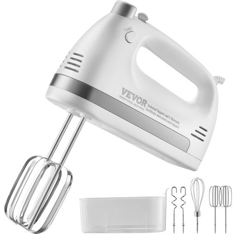 PRICES MAY VARY. 5-Speed Control & Turbo Boost: This electric hand mixer features 5 precise speed controls to choose the right speed for different ingredients and cooking needs. Meanwhile, the turbo boost function accelerates each speed at the same time, allowing you to adjust 5 speeds at the push of a button to meet different mixing needs. From low-speed mixing to high-speed whisking, you can have precise control at your fingertips. Powerful 250W Motor: Our mixer electric handheld is equipped w Hand Mixers, Handheld Mixer, Electric Hand Mixer, Mechanical Arm, Centrifugal Force, No Egg Cookies, Cake Cream, Countertop Organization, Hand Mixer