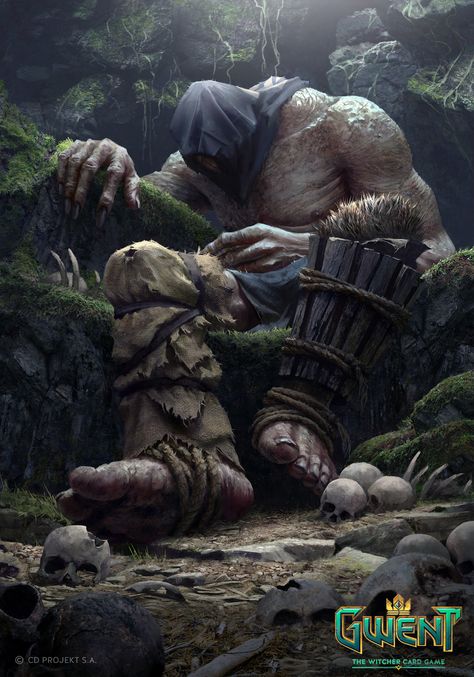 GWENT Card Game - Old Speartip Cyclops, Bryan Sola on ArtStation at https://www.artstation.com/artwork/VEvvb Heroic Fantasy, 다크 판타지, The Witcher 3, Fantasy Monster, High Fantasy, Arte Fantasy, Fantasy Rpg, 판타지 아트, Creature Concept