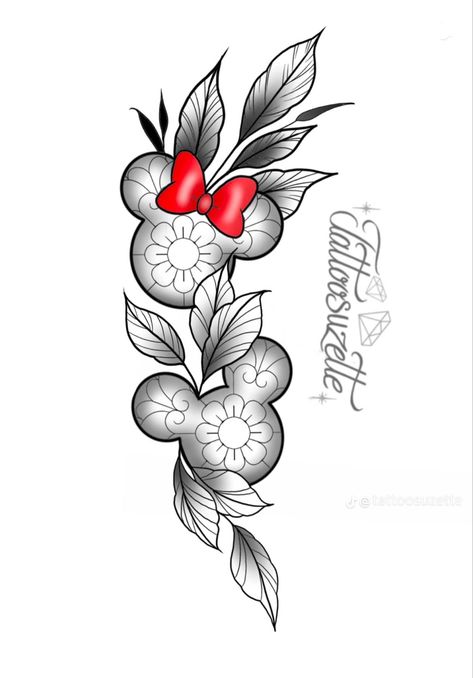 Disney Floral Tattoo, Tattoo Suzette, Chandelier Tattoo, Disney Stitch Tattoo, Disney Sleeve Tattoos, Disney Sleeve, Gem Tattoo, Small Girly Tattoos, Animal Tattoo Ideas