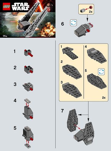 LEGO Star Wars: The Force Awakens Kylo Ren's Command Shuttle (30279) Lego Star Wars Mini, Lego Starwars, Lego Club, Lego Micro, Lego Sculptures, Micro Lego, Lego Diy, Star Wars Diy, Lego Mini