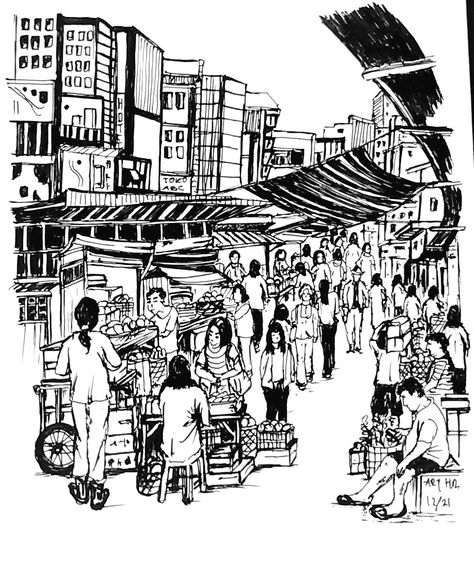 Busy Street Sketch, Busy Street Drawing, Ink Wallpaper, Street Photography Urban, Perspective Drawing Architecture, Drawing Competition, City Sketch, Urban Sketch, Busy Street