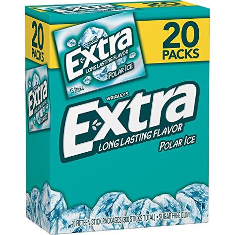 Extra Polar Ice Gum, Extra Peppermint Gum, Polar Ice Gum, Chewing Gum Benefits, Chewing Gum Brands, Gum Removal, Candy Stores, Extra Gum, Bulk Shopping