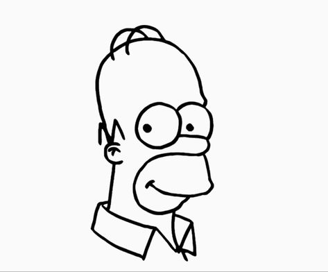 Simple Cartoon Characters To Draw, Simson Drawings Easy, Simpsons Drawings Easy, Homer Tattoos, Simpsons Drawing Sketch, The Simpsons Drawings, Simpsons Sketch, Homer Simpson Drawing, Simpson Drawing