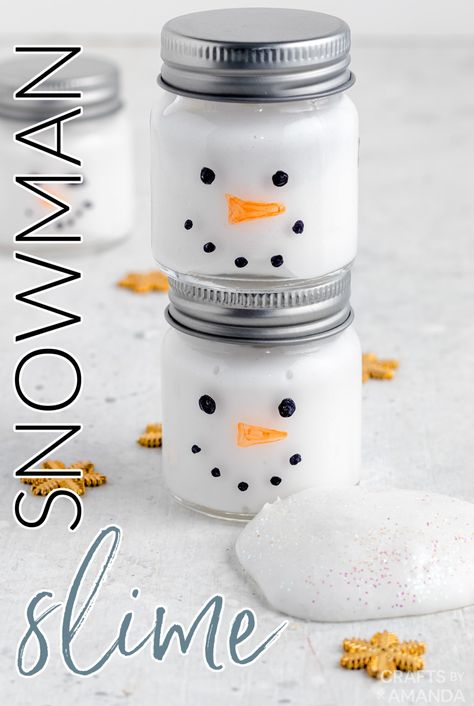 Sparkly iridescent glitter gives the look of snow in this snowman slime project! You only need a handful of supplies for this cute craft. Iridescent Winter Wonderland Party, Preschool Winter Experiments, Snowman Experiments For Kids, Preschool Snow Globe Craft, Winter Classroom Party Ideas 5th Grade, January Science Experiments For Kids, 5th Grade Winter Party Ideas, Snowman Projects For Kids, Winter Wonderland Crafts For Kids