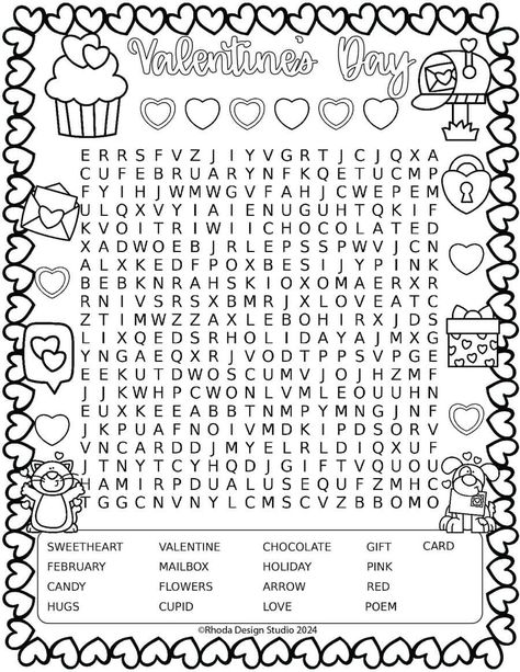 Valentine's Day Word Search: Fun Puzzle for Romantic Celebration Free Valentine Word Search, Valentine Word Search Free Printable, Valentines Crossword, Third Grade Valentines, Vday Activities, Activities Nursing Home, Word Puzzles Brain Teasers, Word Searches For Kids, Valentines Word Search