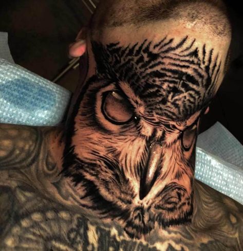 12 Best Owl Neck Tattoo Ideas Cool Neck Tattoos, Owl Neck Tattoo, Neck Tattoos For Men, Realistic Owl Tattoo, Hals Tattoo Mann, Owl Tattoo Drawings, Animal Tattoos For Women, Best Neck Tattoos, Side Neck Tattoo