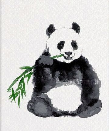 Panda Artwork, Panda Painting, Japanese Art Modern, Panda Drawing, Bear Paintings, Triangle Art, Chinese Art Painting, Panda Art, Watercolor Paint Set