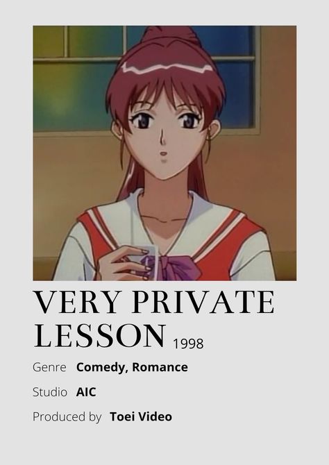 Very Private Lesson Anime Minimalist poster 😊 Information taken from myanimelist.net and wikipedia.org 90s Anime Recommendations, Poster Information, Anime Minimalist Poster, New Disney Movies, Japanese Animated Movies, Anime Dvd, Anime Suggestions, Netflix Anime, Animes To Watch