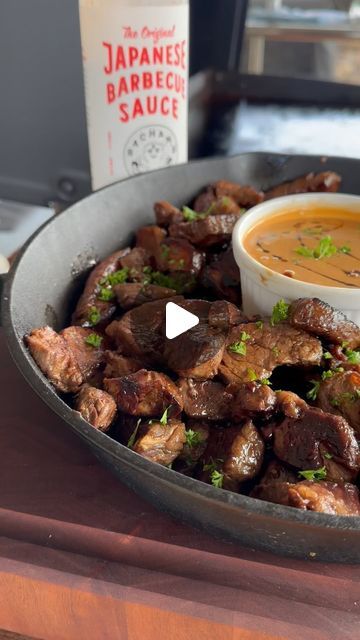 Smokehouse Nick on Instagram: "BIG GAME appetizer! These Asian Inspired Steak bites with a creamy sweet and spicy sauce are sure to be a hit on game day! Just marinate the steak of your choice, over night in Bachan’s Original Japanese BBQ sauce. Then sear em up on the griddle and serve with this creamy sweet/spicy dipping sauce! 1 cup sour cream 3 tablespoons Sriracha sauce 3 tablespoons sweet chilli sauce 3 Bachan’s Original Japanese BBQ sauce @trybachans @k4gourmetbeef #fyp #gameday #superbowl #steak #appetizers" Japanese Bbq Sauce Recipe Ideas, Japanese Bbq Sauce Uses, Recipes With Japanese Bbq Sauce, Big Game Appetizers, Japanese Bbq Sauce, Steak Appetizers, Japanese Bbq, Japanese Steakhouse, Japanese Sauce