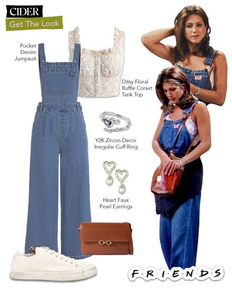 Cider Outfits, Style Steal, Faux Pearl Earrings, Cuff Rings, Floral Ruffle, Inspiration Style, Ditsy Floral, Denim Jumpsuit, Style Guide