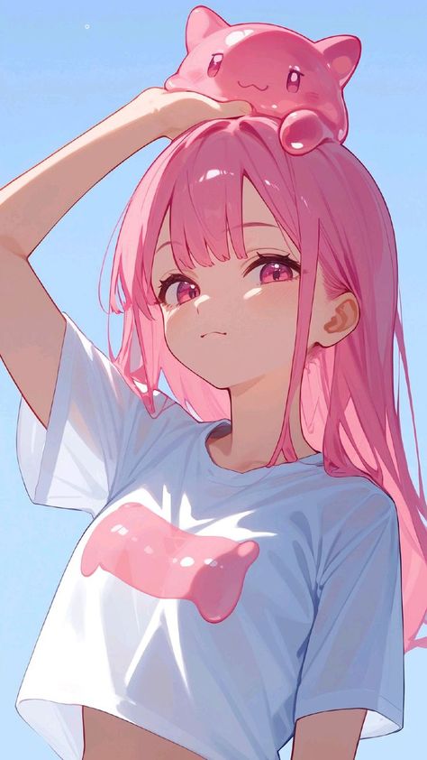 Kawaii Anime Pose Reference, Anime Pfp Colored, Chibi Singing, Pink Hair Oc, رسم كاريكاتير, Anime Show, Girl With Pink Hair, Anime Fashion, Chibi Anime Kawaii