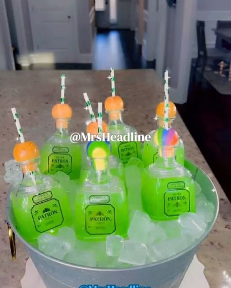 Mini Patron Bottles, Patron Drinks, Holiday Margaritas, Margarita Cocktails, We Outside, 4th July Food, Ciroc Vodka, Batch Recipes, Patron Tequila