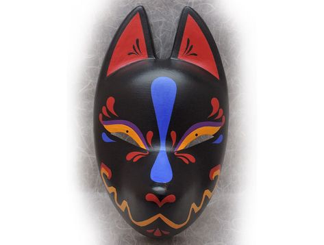 Order now to get a secret present! HOLIDAY SEASON SALE 10% -20% - Kitsune Mask - The heavenly fox - a beast that sees a thousand miles ahead In the Chinese book Xuanzhongji, it is said that a fox becomes a celestial fox after 1000 years of age. In Esoteric Buddhism, there are three types of spells and practices that use the heavenly fox, the earthly fox and the doll. In the Edo period (1603-1867), the heavenly fox was considered to be the name of the highest being among the foxes. Size : H26cm, Japanese Fox Mask, Japanese Noh Mask, Art Haus, Skeleton Mask, Japanese Art Modern, Japanese Fox, Noh Mask, Kitsune Mask, Furoshiki Wrapping