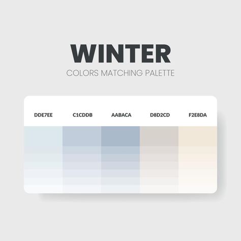 Winter Hex Codes, Color Palette With Hex Codes, Colour Pallets, Winter Color Palette, Table Color, Hex Codes, Winter Color, Color Swatch, Good Notes