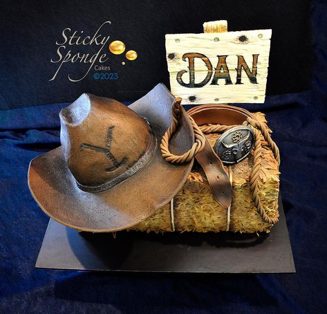 #yellowstone #cowboy #cowboyhat #cake #cakedecorating #cakeart #cakedecor #cakesdecor Yellowstone Cake, Hay Bale Cake, Cowboy Hat Cake, Western Birthday Cakes, Rip Yellowstone, Fish Cake Birthday, Different Kinds Of Cakes, Cowboy Cakes, Cowboy Buckle