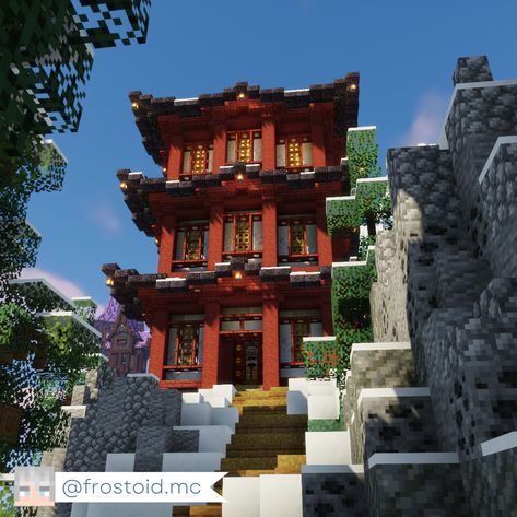 Minecraft Megabase Inspiration, Minecraft Harbor Ideas, Minecraft Pagoda, Japanese Minecraft Builds, Minecraft Id, Minecraft Storage, Minecraft Japanese House, Interior Minecraft, Minecraft Japanese