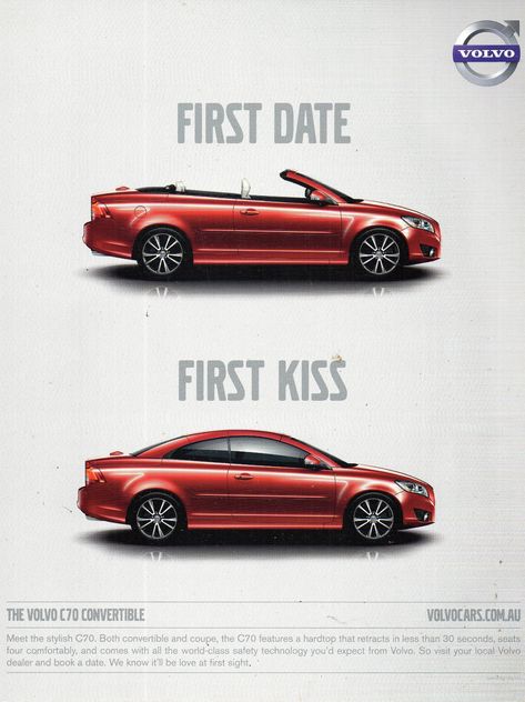 https://flic.kr/p/2e1Z12W | 2012 Volvo C70 Convertible Aussie Original Magazine Advertisement Volvo C70 Convertible, Volvo Advertising, Volvo Coupe, Volvo Ad, Volvo C70 T5, Funny Marketing, Cars Magazine, Volvo Car, Minimalist Poster Design