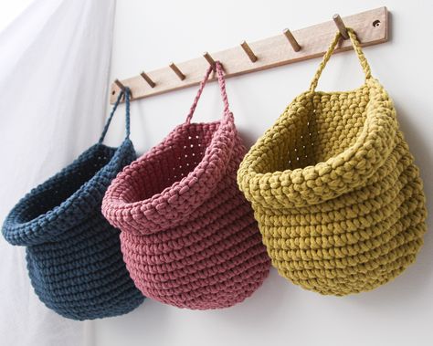 Boho Baby Boy, Crochet Hanging, Crochet Storage Baskets, Wall Hanging Basket, Wall Hanging Storage, Crochet Storage, Crochet Wall Hangings, Nursery Decor Neutral, Crochet Basket