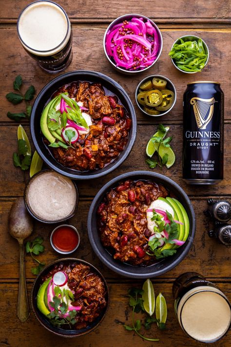 Guinness Short Rib Chili | Dennis The Prescott Dennis The Prescott, Dennis Prescott Recipe, Guinness Chili, Game Day Chili Recipe, Short Rib Chili, Dennis Prescott, Guinness Recipes, Beautiful Meals, There Is No Spoon