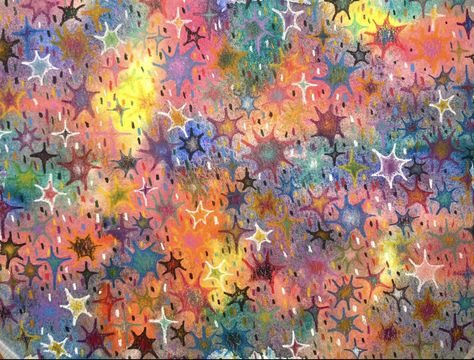 Abstract Computer Wallpaper, Funky Computer Wallpaper, Rainbow Pencil Drawing, Star Computer Wallpaper, Colored Pencil Backgrounds, Colorful Ipad Wallpaper, Growth Aesthetic, Mac Backgrounds, Therapy Healing