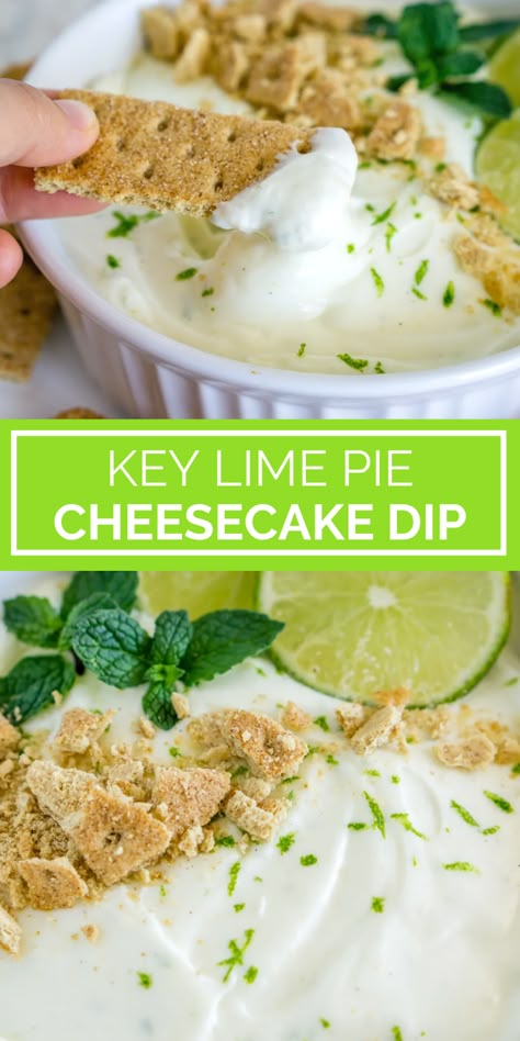 Key Lime Pie Dip, Key Lime Pie Cheesecake, Dip Dessert, Copycat Cheesecake Factory, Summer Desserts For A Bbq, Summer Desserts For Kids, Desserts For A Bbq, Cheesecake Dip Recipe, Key Lime Recipes