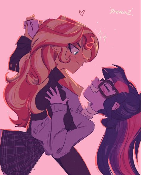 Sunsetsparkle Fanart, Pinkie X Sunset, Twilight X Sunset Shimmer Fanart, Mlp Twilight X Sunset, Sunset Shimmer X Twilight Sparkle Fanart, Sunset X Twilight Fanart, Mlp Ships Fanart, Twilight And Sunset Shimmer, Twilight X Sunset Shimmer