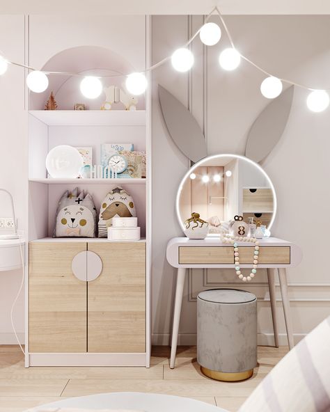 Dressing Table For Girls Room, Kids Dressing Table Ideas, Dressing Table For Kids, Girls Room Interior Design, Kids Furniture Ideas, Girl Bedroom Furniture, Kids Room Table, Children Room Design, Children's Room Design