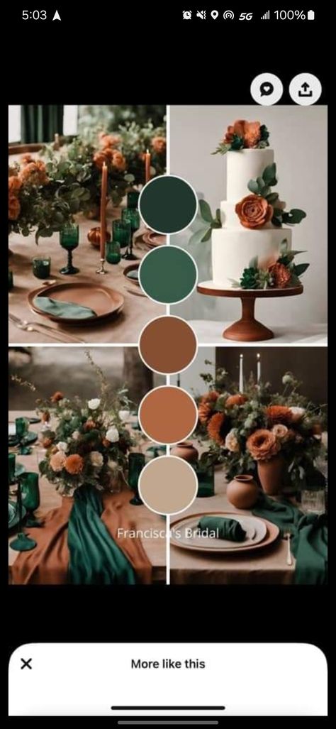 Middle Earth Wedding, Green Fall Weddings, Make A Color Palette, Earth Tone Wedding, Fall Wedding Color Schemes, Rustic Wedding Colors, Hunter Wedding, Wedding Stage Backdrop, Forest Theme Wedding