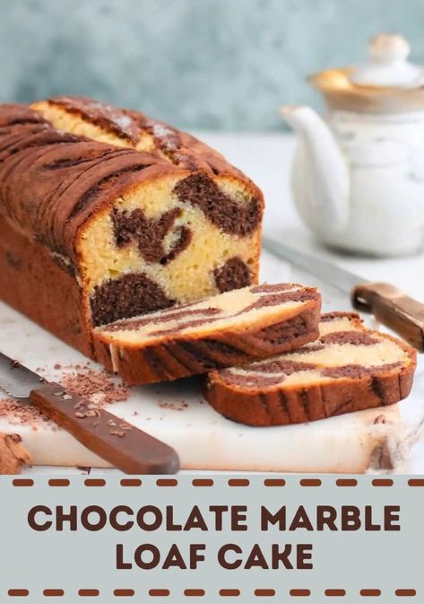 Chocolate Marble Loaf Cake, Marble Loaf Cake, Marble Loaf, Tea Breakfast, Cake Loaf, Marble Cake, Foodie Friends, Loaf Cake, Family Cooking