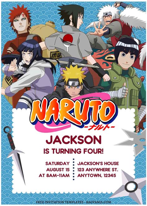 Download (Free Editable PDF) Epic Naruto Chronicle Birthday Invitation Templates #free #freeinvitation2019 #birthday #disney #invitations #invitationtemplates Naruto Birthday Invitations, Naruto Birthday Party, Naruto Birthday, Birthday Party At Park, Kid Naruto, Park Birthday, Ninja Party, Free Printable Birthday Invitations, Free Printable Invitations