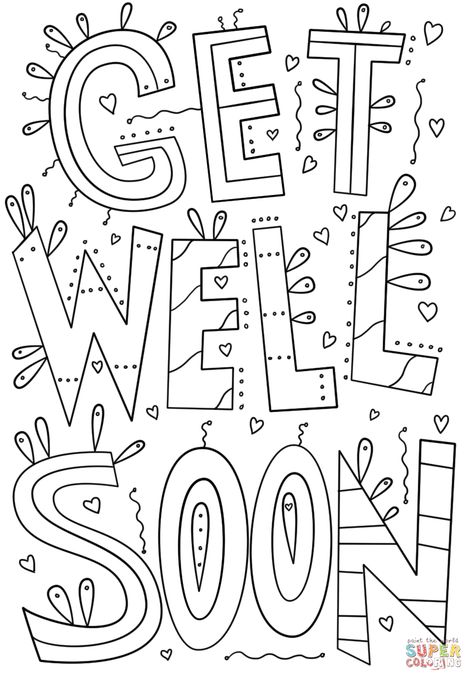 27+ Excellent Photo of Get Well Coloring Pages - albanysinsanity.com Get Well Soon Coloring Pages, Get Well Wishes, Free Adult Coloring Pages, Printable Pictures, Pokemon Coloring Pages, Doodle Coloring, Get Well Soon, Get Well Cards, Free Printable Coloring