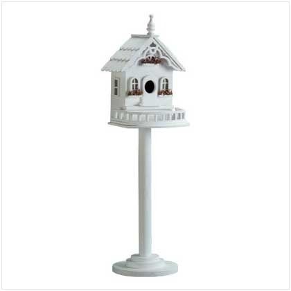 Freestanding Victorian Birdhouse Birdhouse Stand, Victorian Birdhouses, Bird Houses For Sale, White Linen Sheets, Resort Decor, Sculpture Fountain, Wood Birdhouses, Decor Ceiling, Pole Stand