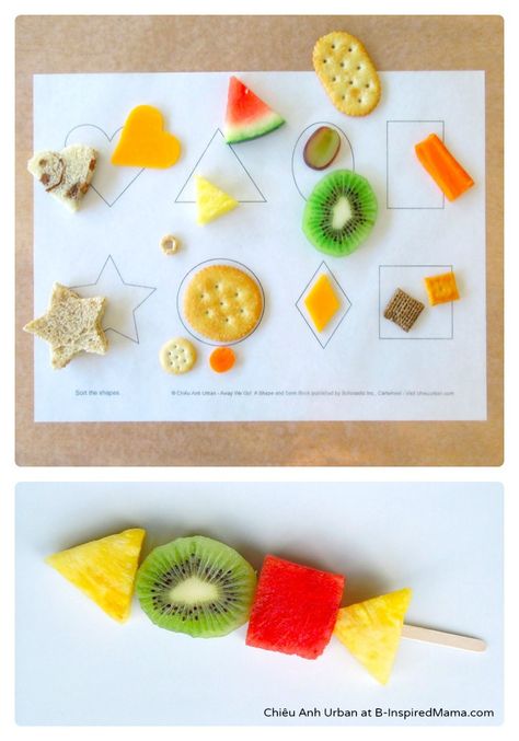 Do you ever let your kids play with thier food?  What about LEARN with it?!  -- Sorting Shapes with Food [From the Mamas] - #kids #preschool #funfood Preschool Food, Feeding Therapy, Shape Sort, Food Inspired, Food Shapes, Food Activities, Preschool Snacks, Shapes Preschool, Learning Shapes