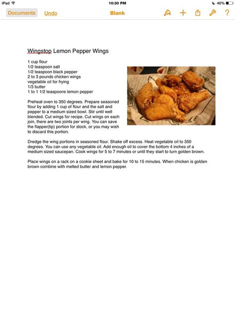 Wing stop Lemon Pepper wings Wing Stop Recipes, Wing Stop Lemon Pepper Wings, Wing Stop Wings, Copycat Meals, Wing Stop, Haitian Recipes, Pepper Chicken Wings, Honduran Recipes, Hot Wing Recipe