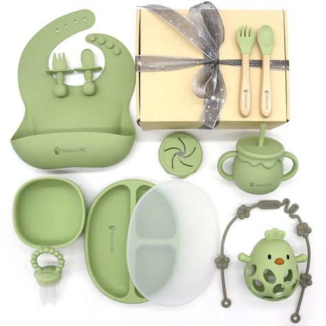 PRICES MAY VARY. INNOVATIVE DESIGN: Our silicone baby feeding set introduces a groundbreaking design that transforms mealtime into a delightful experience for both baby and parent. The set features a unique, ergonomic shape that makes it easy for little hands to grasp and feed themselves, promoting independence and confidence in your child. SAFE AND DURABLE: Crafted from premium, food-grade silicone, our feeding set is free from harmful chemicals like BPA, PVC, and phthalates, ensuring the safet Baby Things You Need, Amazon Baby Must Haves, Baby Stuff Must Have, Essential Baby Items, Baby Items Must Have, Baby Holder, Organic Baby Products, Toddler Utensils, Best Baby Products