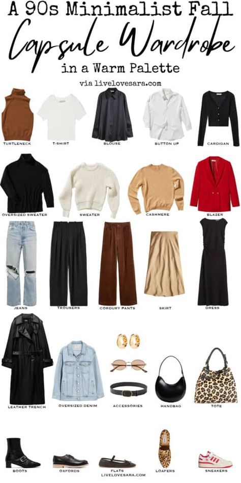 The 90s Fashion, Warm Palette, Turtleneck T Shirt, 90s Fashion Outfits, Capsule Outfits, 90s Outfit, Fall Capsule Wardrobe, Fashion Capsule, Denim Accessories