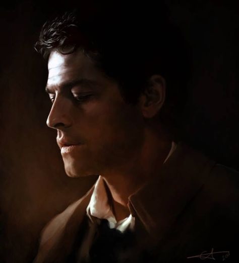 Castiel fan art. #Supernatural Cas Fanart, Castiel Aesthetic, Supernatural Fanart, Supernatural Drawings, Castiel Supernatural, Supernatural Fan Art, Supernatural Art, Supernatural Pictures, My Guardian Angel