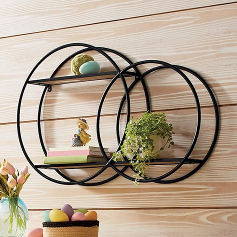 Circle Wall Shelf | Seventh Avenue Circular Shelf Decor, Circle Shelf Decor, Circle Wall Shelf, Circular Shelf, Circle Wall Decor, Wall Shelf Black, Scroll Wall Art, Circle Shelf, Shelf Arrangement