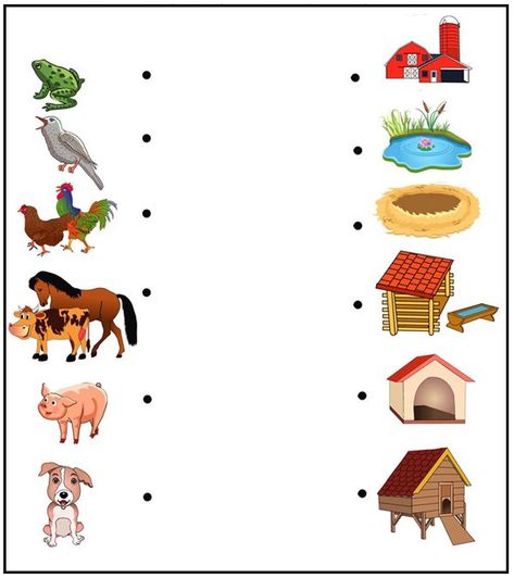 Free printable science worksheets for Preschool - Animals 15 Farm Animals Worksheets Preschool, Farm Animals And Their Homes, Animals And Their Homes Worksheets, Animal Worksheets Preschool, Preschool Science Worksheets, January Preschool Worksheets, Science Worksheets For Kindergarten, Preschool Weather Chart, Kindergarten Animals