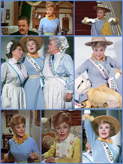 Glynis Johns as Winifred Banks, Suffragette Winifred Banks, Mary Poppins Movie, Glynis Johns, Mary Poppins 1964, Mary Poppins Costume, Disney Cast, Old Hollywood Movies, Dapper Day, Practically Perfect