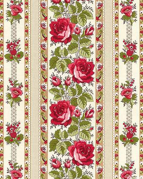 With All My Heart - Rose & Posy Stripe - Lt Beige Rococo Pattern, Miniature Rose, Wallpaper Seamless, Papel Vintage, Vintage Floral Wallpapers, Classic Wallpaper, Decoupage Vintage, Vintage Diy, घर की सजावट