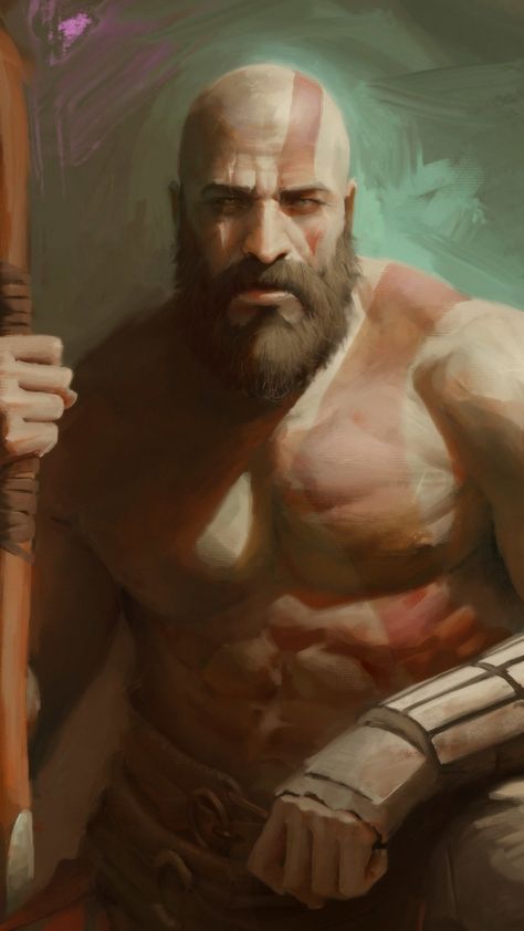 Handsome, kratos, god of war, art, 720x1280 wallpaper Kratos Portrait, God Of Wars, Samurai Art, Original Characters, Norse Mythology, Video Game Art, Greek Gods, Gods And Goddesses, Character Inspiration