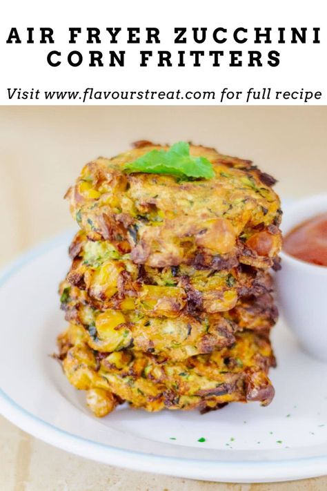 Zucchini Corn Fritters, Potato Zucchini, Courgette Fritter, Corn Zucchini, Air Fryer Zucchini, Corn Fritter Recipes, Zucchini Corn, Pasta Substitute, Kids Cooking Recipes