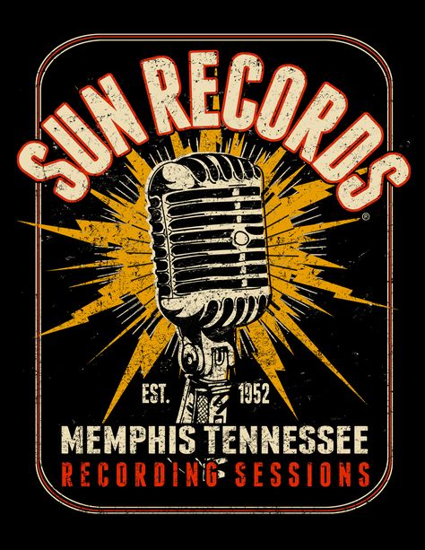 Sun T-shirt art Rockabilly Boys, Rockabilly Lifestyle, Rockabilly Music, Retro Auto, Sign Fonts, Sailor Jerry Tattoos, Sun Records, Billy Boy, Teddy Boys